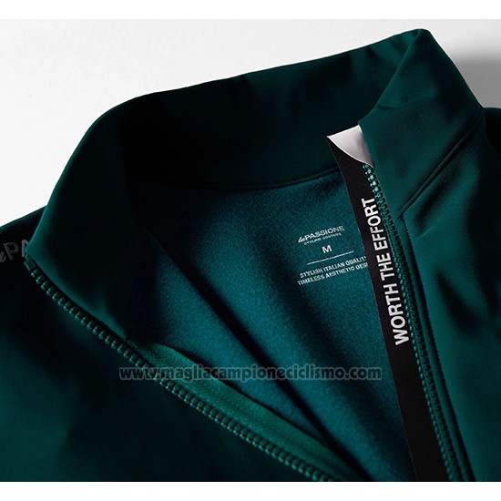 2019 Abbigliamento Ciclismo La Passione Verde Bianco Manica Lunga e Salopette